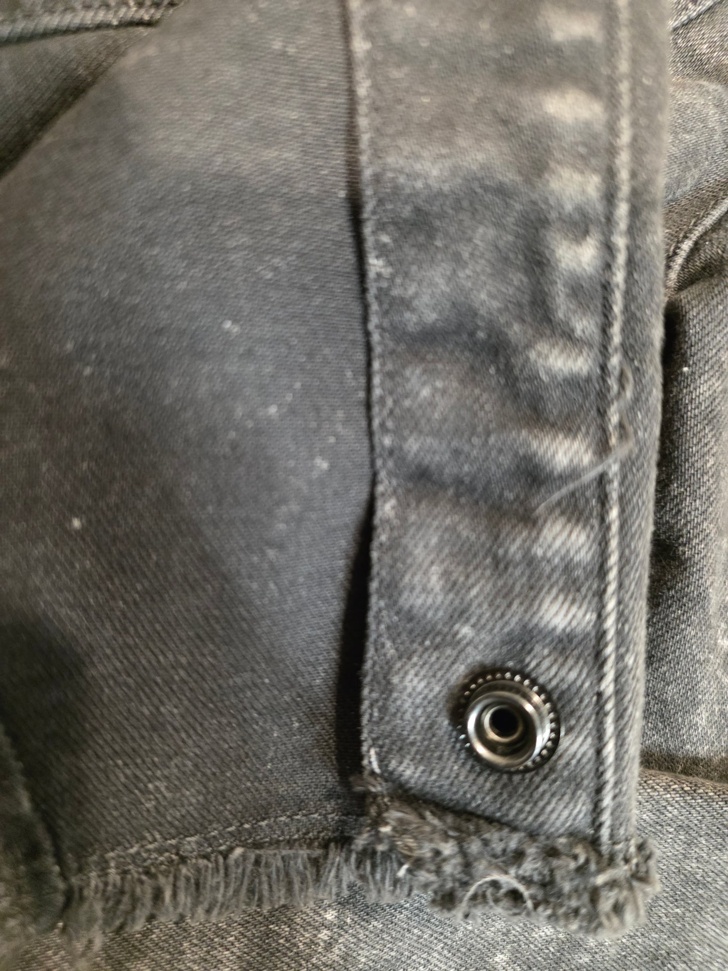 Kids’ Black Acid-Washed Denim Jacket