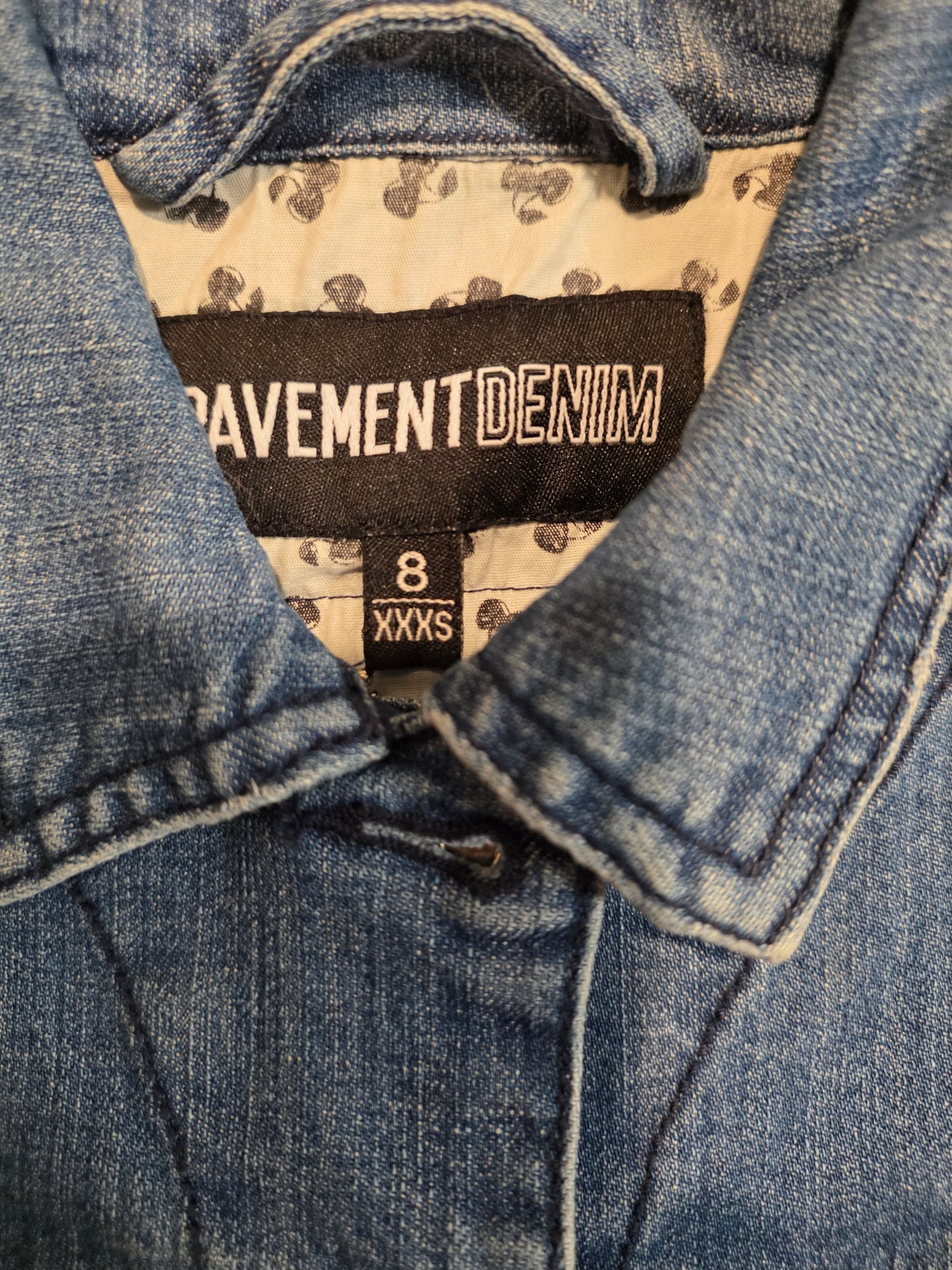 Black Cropped KIDS Denim Jacket with Sequin “PARIS 98” Design
