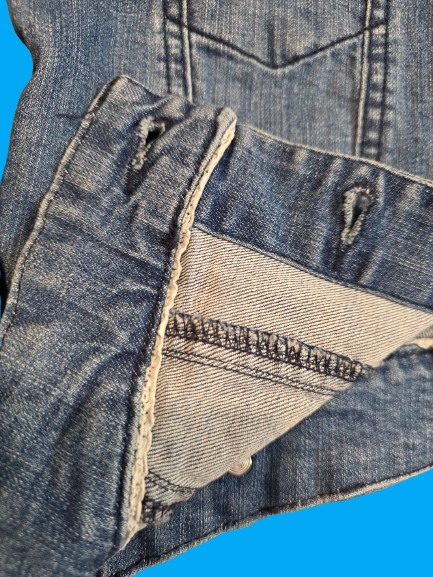 Black Cropped KIDS Denim Jacket with Sequin “PARIS 98” Design