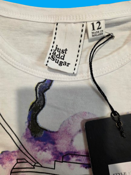 Girls’ Long Sleeve Cotton Top – “Little Photographer” Print